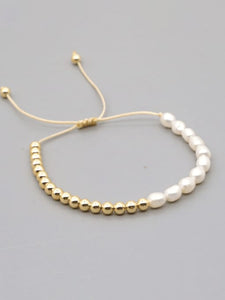 Gold Pearl Beaded Bracelet